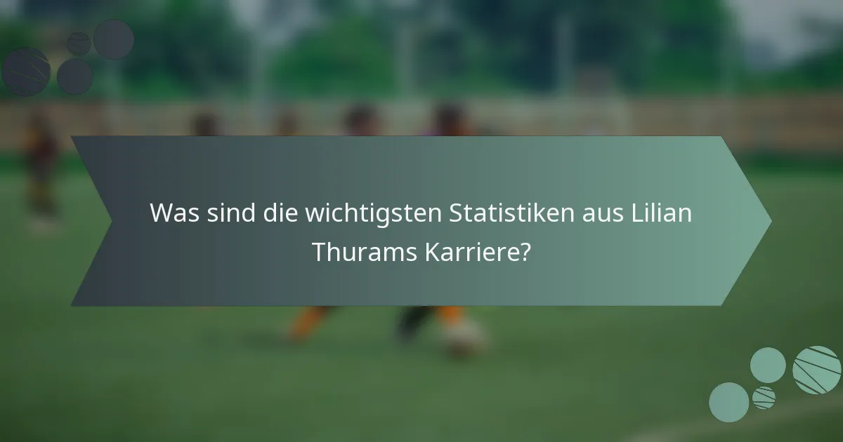 Was sind die wichtigsten Statistiken aus Lilian Thurams Karriere?
