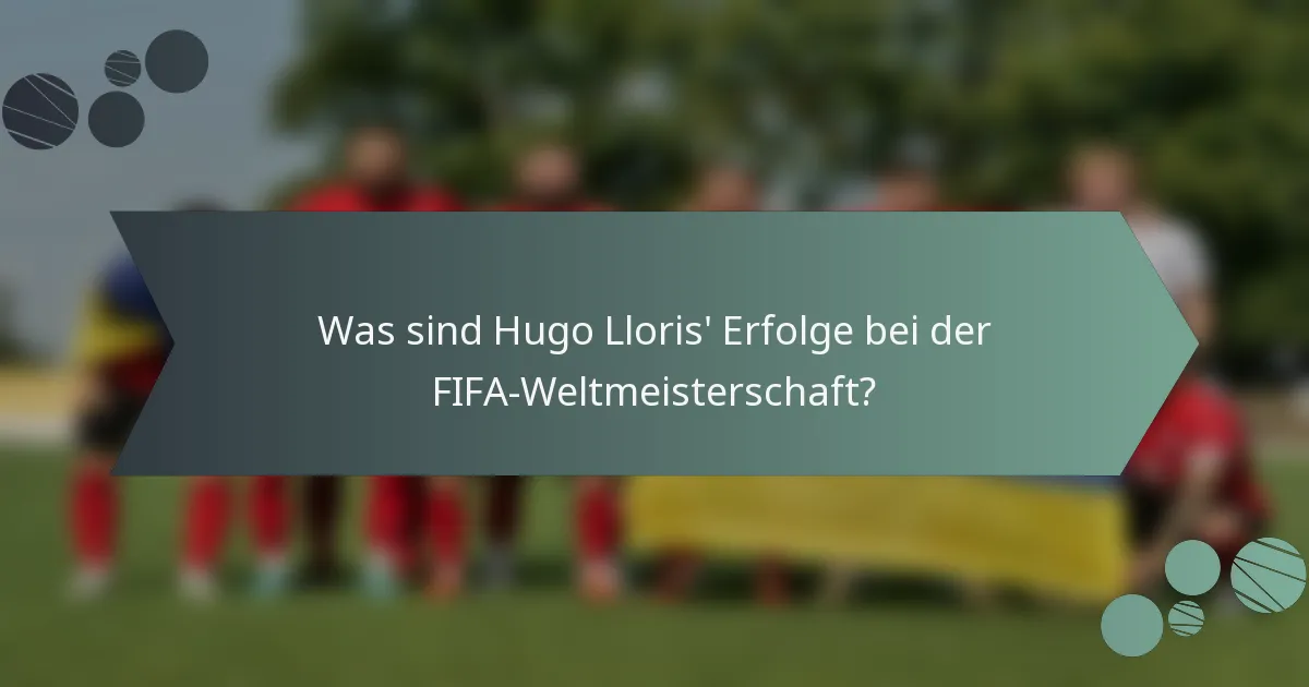 Was sind Hugo Lloris' Erfolge bei der FIFA-Weltmeisterschaft?